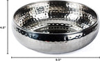 Salad Bowl and Serving Utensils - Hammered Detailing - Stainless Steel Mixing Bowls with Lids- Luxurious Serving Bowls (12" Hammered Salad Bowl)