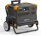 pecron Portable Power Station 3072Wh E3600LFP with Trolley, 5x3600W AC Outlets Power Station, LiFePO4 Battery Backup Expanded to 15.36KWh, Solar Generator for Home Use, RV, Camping, CPAP, Emergency