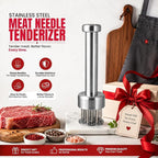 Stainless Steel Meat Tenderizer Tool with 21 Sharp Needles – Blade Tenderizer for Chicken, Beef, Steak – Heavy Duty Meat Pounder Hammer, Easy Grip Kitchen Gadget for Cooking & Chef Tools
