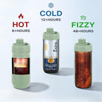5 In 1 Beer Can Cooler Bottle Holder with Drinking Spout Lid for 12oz Regular, Slim Skinny Cans Bottles,Sealed Insulated Double Wall Vacuum Stainless Steel Can Keeps Your Drinks Cold(Green)