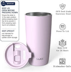 TILUCK 20 oz Insulated Coffee Tumbler with BPA-Free Lid | Travel Coffee Mug, Dishwasher Safe, Cup Holder Friendly,Double-Wall Vacuum Insulation for Hot & Cold Drinks, MatteLightPurple