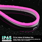 GZBtech Flexible LED Neon Rope Lights 50FT,AC 110-120V Waterproof Strip Light, 120 LEDs/M Cuttable Connectable Neon Lighting for Indoor Outdoor Home Decor/Commercial Building Use-Pink 15M