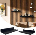 Floating Shelves for Wood Wall Panels,Metal Shelf for Storage Display,2pk | 8x4 Inch and 12x4.8 Inch,Black,Shelf Accessories,Wall Shelves Holder