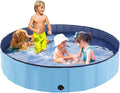 Foldable Dog Pool, Portable Pet Bath Tub and Kiddie Swimming Pool, Collapsible Bathtub for Puppies, Small, Medium and Large Dogs, Cats and Kids, 97 x 12 in, Blue