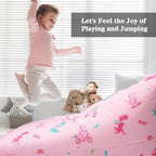 Jorbest Stuffed Animal Storage, Dinosaur Bean Bag Chair, Stuffed Animal Storage Bean Bag Chair for Kids and Adults, Pink Dinosaur Bean Bag for Girls - Cover ONLY (Dinosaur 200L/52 Gal)