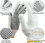 Unisex white cotton polyester knittedsafety gloves,suitable for gardening,warehouse,cooking work-12/36/240 pairs