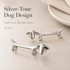 ChezMax Pack of 5 Zinc Alloy Chopsticks Spoon Forks Knives Tableware Rest Set, Silver Dog