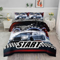 Axolotl Race Car Comforter Set Twin Size,Extreme Sports Bedding Set for Boys Teens Kids Girls Room Decor,Cool Speed Luxury Car Quilt Bed Set with 1 Comforter 2 Pillowcases Car Racing Gifts