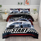 Axolotl Race Car Comforter Set Twin Size,Extreme Sports Bedding Set for Boys Teens Kids Girls Room Decor,Cool Speed Luxury Car Quilt Bed Set with 1 Comforter 2 Pillowcases Car Racing Gifts