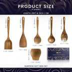 Wooden Spoons for Cooking, 6-Piece Acacia Wood Utensil Gift Set | Spoons and spatulas stir, mix, flip and serve; gift-ready box makes it ideal for housewarmings, weddings and new kitchens.