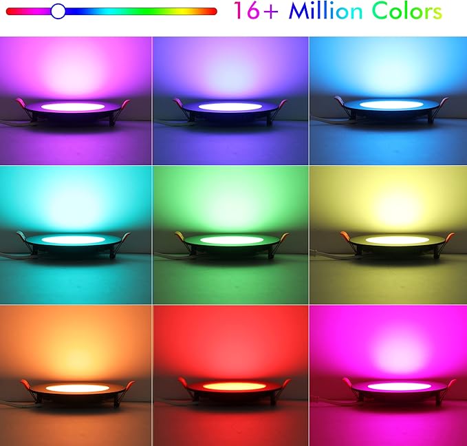 [6 Pack] CLOUDY BAY 4inch Smart WiFi LED Recessed Lights,RGB Color Changing Recessed Lighting,Compatible with Alexa and Google Home Assistant,10W 2700K-6500K,CRI90+ Wet Location,Oil Rubbed Bronze