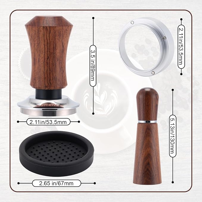 53.5mm Espresso Accessories Kit,Spring Loaded Calibrated Espresso Tamper,Wdt Tool Espresso & Dosing Funnel Set,Coffee Tamper Espresso Machine Accessories For 53.5 mm Portafilter Barista Tools