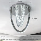 Modern Crystal Ceiling Light Chandelier, Flush Mount Lighting Fixture Pendant Ceiling Lamp Light for Living Room Bedroom Dining Room Hallway