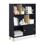 Delta Children Essex Bookcase - Greenguard Gold Certified, Black/Natural