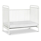 Namesake Abigail 3-in-1 Convertible Metal Crib in Washed White, Greenguard Gold Certified