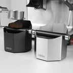 DIBTSA Espresso Knock Box, with Removable Knock Bar and Non-Slip Rubber Base, Espresso Accessory, Stainless Steel, Black, Small