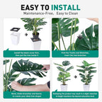 Artificial Monstera Plant 5ft, Realistic Fake Plants with Silk Leaves & Texture Trunk, Artificial Plants for Home Office Decor Indoor Outdoor Housewarming Gift