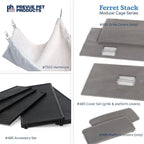 Prevue Pet Products Ferret Stack One Story Ferret Home - Portable Stand, Escape Proof Lock, Includes Hammock & Ramp, Expandable Add-On Cage Stacking System with Wheels - Black