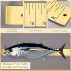 Zonon 1/8" x 2" x 36" Fish Measuring Board Anodized Aluminum Fish Ruler Yellow Corrosion Resistant Boat Measuring Tool for Fishing Competition Fresh and Salt Water