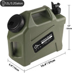 COOZMENT 3.2 Gallon/5 Gallon Water Containers with Spigot, BPA Free Water Jug, Military Green Water Tank, Multifunction Water Storage Containers for Camping Outdoor Hiking,Emergency Storage