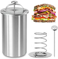 Stainless Steel Ham Maker with Thermometer, 304 Food-Grade Deli Meat Press Mold, 2-2.5 Lbs Capacity, Easy to Use & Dishwasher Safe for Homemade Ham, Luncheon Meat, Bacon - Home & Commercial Use