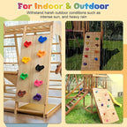 10 Rock Wall Climbing Holds Extra Large with 2 Handle,DIY Rock Climbing Grips with Mini Wrench for Indoor Outdoor Playground Play Set(Brown)