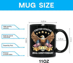 Hyturtle 250th Anniversary of America Coffee Mug, US Eagle 1776-2026 Gifts | 250th Anniversary USA Mug Gifts for Men, Women, American Flag Patriotic Keepsake, American USA Flag Black Coffee Tea Cup