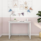 Max & Lily Solid Wood Desk, 40 Inches, White