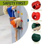 Cheardia 25 Pcs Rock Climbing Holds, Multi-Colored Rock Wall Holds Grips | Indoor & Outdoor Rock Wall Climbing Kit with Mounting Hardware and Knotted Rope for Adults Home Multi-Colored