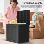 DRATO Deck Boxes, 31 Gallon Outdoor Storage Box for Patio Cushion, Garden Tools, Waterproof and UV Resistant, Lockable (Black)