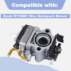 Carburetor Kits Fits for Ryobi RY38BP 38cc Backpack Blower Replaces 308054129