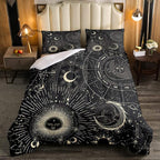 Erosebridal Bohemian Sun Moon Comforter Set Twin Size, Constellation Down Comforter, Starry Sky Quilted Duvet, Exotic Style Black Room Decor Duvet Insert,Super Soft Breathable