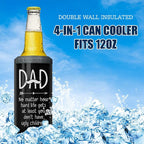 SANDJEST 4-in-1 Dad Tumbler Gifts for Dad from Daughter Son - 12oz Funny Ugly Children Dad Can Cooler Tumblers Travel Mug Cup - Insulated Cans Coozie Travel Mug Christmas, Birthday, Father's Day Gift