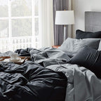 Bedsure Black California King 7 Pieces Reversible Bed Set Bed in a Bag with Comforters, Sheets, Pillowcases & Shams, Bedding Sets