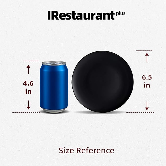 Stoneware Coupe Commercial Grade Dinnerware, Matte Black Plate 6.5", Case of 36