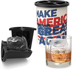 Clear Ice Ball Maker, Stainless Steel Clear Ice Cube Mold for Whiskey | Creates Crystal-Clear Round Ice Balls with Easy Release Silicone Mold, for Whiskey, Bourbon, Cocktails and Home Bar Drinks