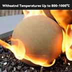 Skyflame 3" Ceramic Fire Pit Balls, Set of 15 Round Beige Fire Spheres for Indoor and Outdoor Fire Pits or Fireplaces