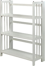 Casual Home 3-Shelf 27.5" Wide Folding Stackable Bookcase, White (New)