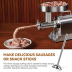 10mm Sausage Stuffer Tube, Stainless Sausage Stuffing Tubes, 10mm Stuffing Horn Compatible with Hakka, Lem and Other Brands Manual/Electric Sausage Stuffer, Universal 53mm Base