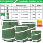 32-Gallon Collapsible Trash Can (19x25 in) Hard-Shell Bottom Yard Garden Bag for Pop-Up Recycling Bin,Yard Waste,Debris bag,Laundry Hamper,RV Camping Waste Bin,Lawn Grass,Leaf Bag,Sods,Weeds Barrel