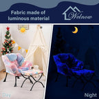 Welnow Toddler Kids Lazy Chair with Ottoman, Glow in The Dark Accent Comfy Lounge Children Armchair Couch with Removable Cover, Detachable Reading Chair with Footrest for Boy or Girl