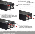 WZRELB 7000W Pure Sine Wave Inverter, 24V DC to 120V 240V AC, 4 AC Outlets, Hardwire Terminal, 91.6% Efficiency