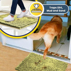 Muddy Mat® Original Dog Door Mat for Muddy Paws, Super Absorbent Microfiber, Non-Slip Washable Pet Rug, Quick Dry Chenille Entryway Carpet, Machine Washable Indoor Outdoor mat, Yellow 24"x60"