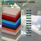 ClawsCover 7Pack Outdoor Patio Seat and Back Cushions Replacement Covers Fit for 3/5 Pieces 4-Seater Wicker Rattan Furniture Conversation Set Sectional Couch,Light Khaki-Large (Include Cover Only)