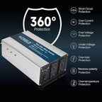 WZRELB 2000W Pure Sine Wave Inverter 24V DC to 110V 120V AC,Car Power Inverter with 4 AC Outlets, LED Display,Off-Grid Portable Power Converter for Home, RV, Truck, Camping
