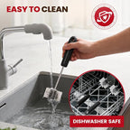 Stainless Steel Meat Chopper, Goldusk 10 Inch Meat Masher Ground Beef Chopper Tool with 6 Curve Blades & Ergonomic Non-Slip Handle, Hamburger Smasher Tool Ground Meat Smasher Dishwasher Safe