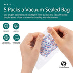 1000cc 50 Packs Food Grade Oxygen Absorbers - 5 Packs x 1 Vacuum Bag for Long Term Food Freshness - O2 Absorber for Canning & Preserving