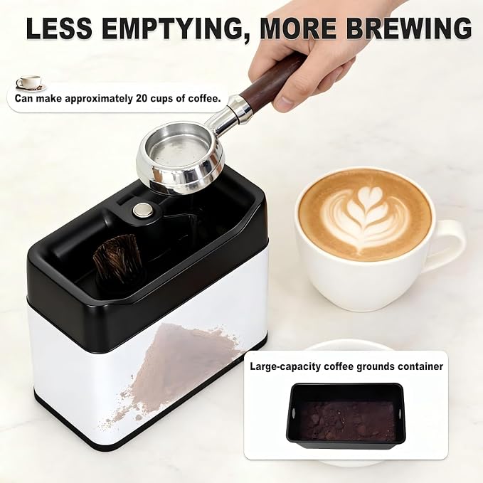 Electric Espresso Knock Box, Automatic Portafilter Cleaner for Espresso and Coffee Puck, Essential Accessories for Home or Commercial Coffee Bar