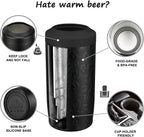 Itslife 4-in-1 Slim Can Cooler Easy to Hold Insulated Beer Can Holder Double-walled Stainless Steel for All 12 Oz Cans Gift Fathers Day Gifts for Dad (Black Leopard)