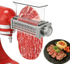 Adjustable Meat Tenderizer Attachment for KitchenAid Stand Mixer, 3 Setting | Stainless steel efficient tenderizer machine for steak, pork, lamb, venison or jerky, Safety tall chute tenderizing tools